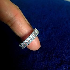 Promise engagement Eternity Band Ring Gold plated 925 sterling silver Size 7